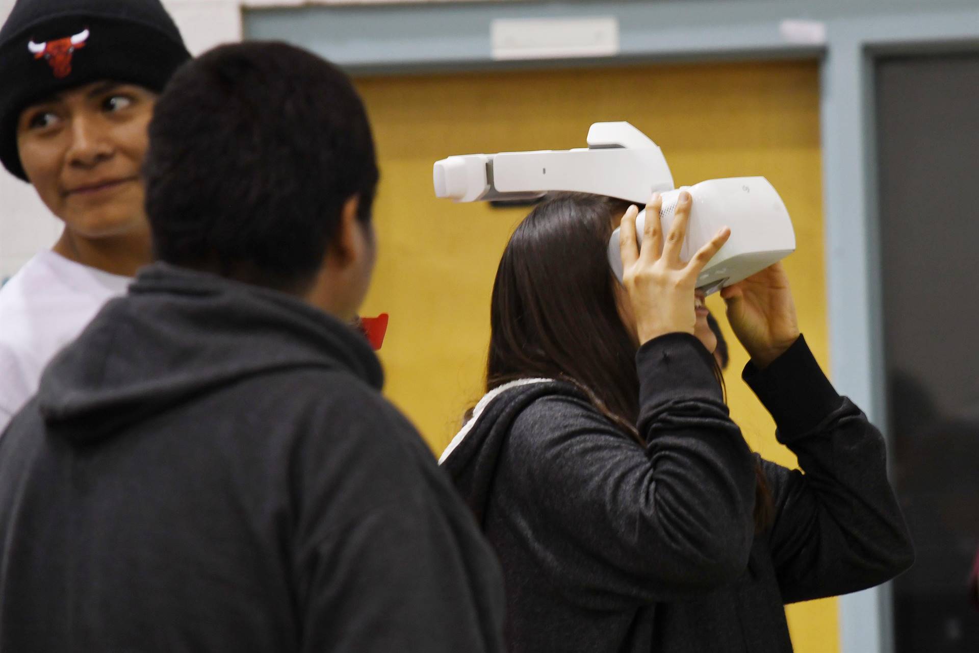 Student using a VR headset